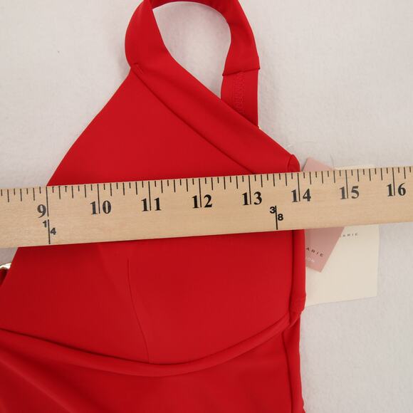 Alex Marie Tankini Swim Top Red V Neck Cutout Back Padded Bra Size Medium NWT - Picture 6 of 13